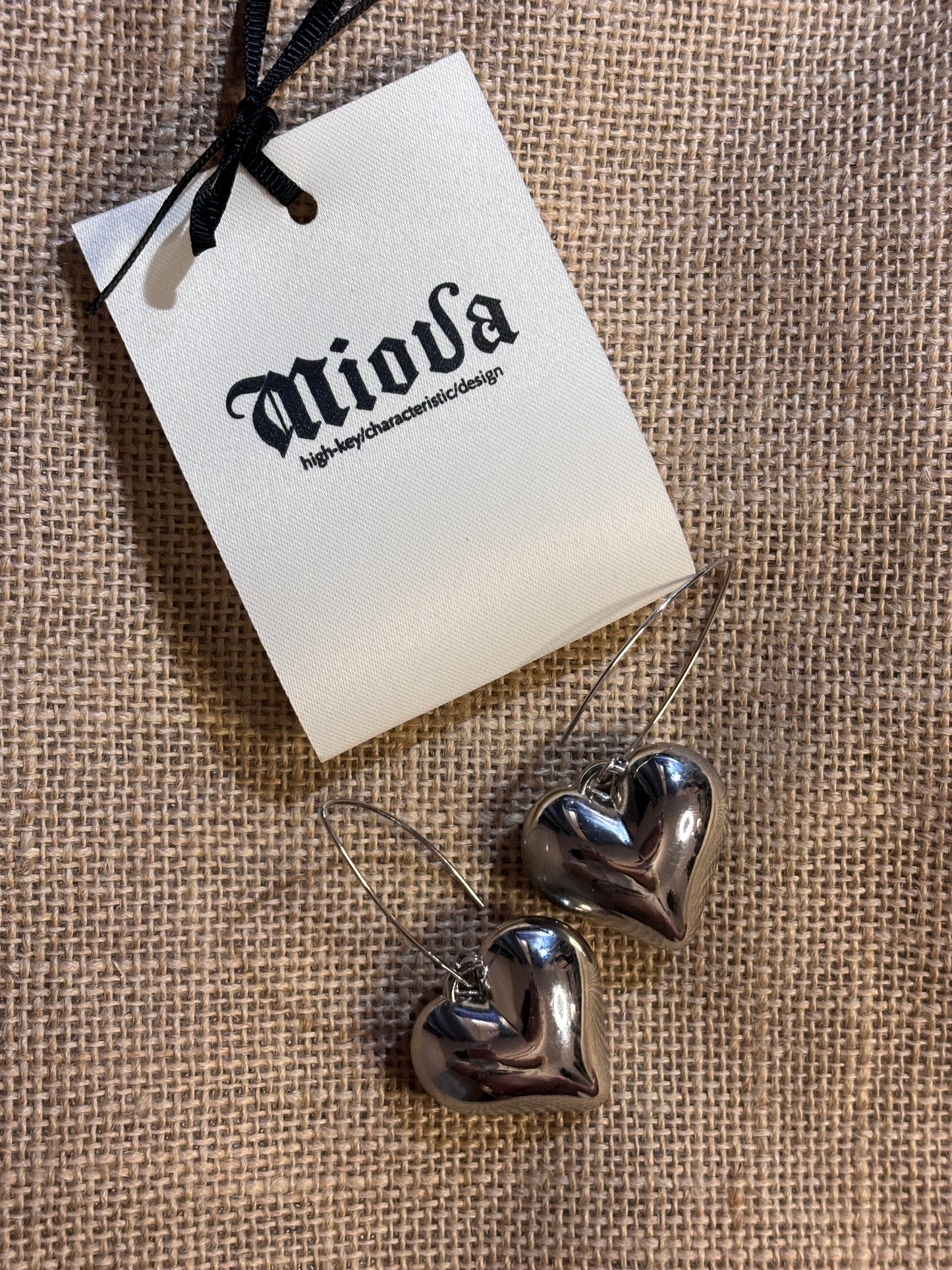 Silver heart earrings